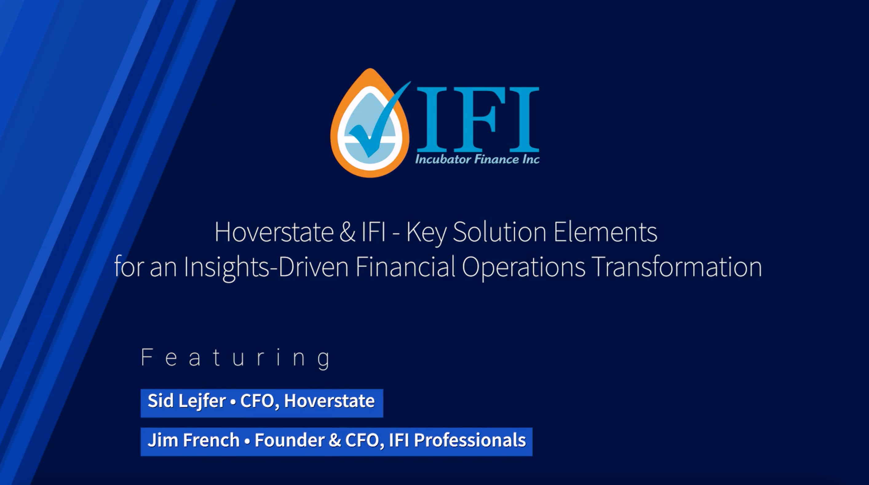 Hoverstate & IFI - Key Solution Elements for an Insights - Driven Financial Operations Transformation